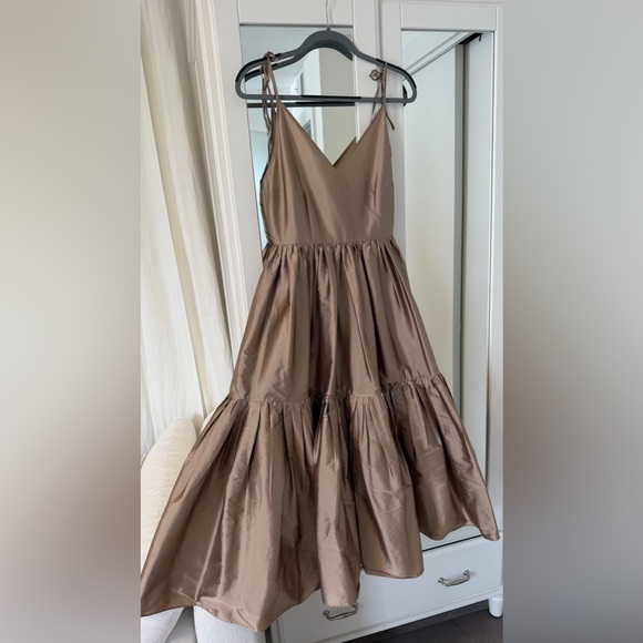 Dresses & Skirts - Anthropologie Bronze Taffeta Dress XS